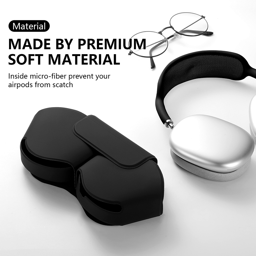 for Apple Airpods Max Smart Case Cover, Soft PU Leather Protective Cover Accessories for Airpod Max with Sleep Mode, Anti-Dust Travel Carrying Case for Airpods Pro Max Headphones
